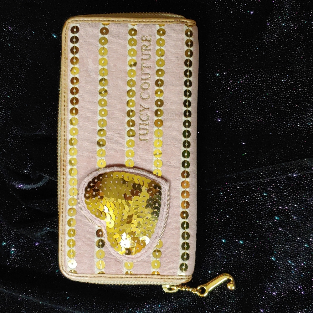 Juicy Couture y2k Vintage Sequins  & Velour Large Wallet